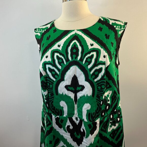 INC International Concepts Women's Green Black Dress - Size 14W - Picture 2 of 5